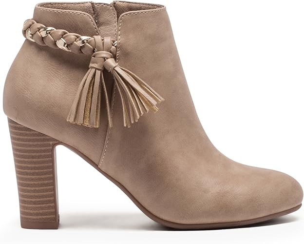 Gemo Bottines A Talon Avec Tressage Femme Beige T36 Amazon Fr Chaussures Et Sacs