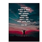 AMERICAN LUXURY GIFTS Don't Let Fear Sunset Motivational Typography Wall Art for Office Home Bedroom Classroom Decor - 8x10 Unframed Print