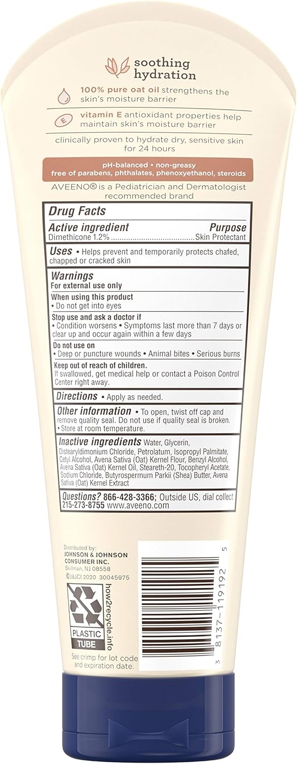 Aveeno Baby Soothing Hydration Creamy Oil for Dry and Sensitive Skin, Fragrance- and Steroid-Free, 8 Fl Oz: Health & Personal Care