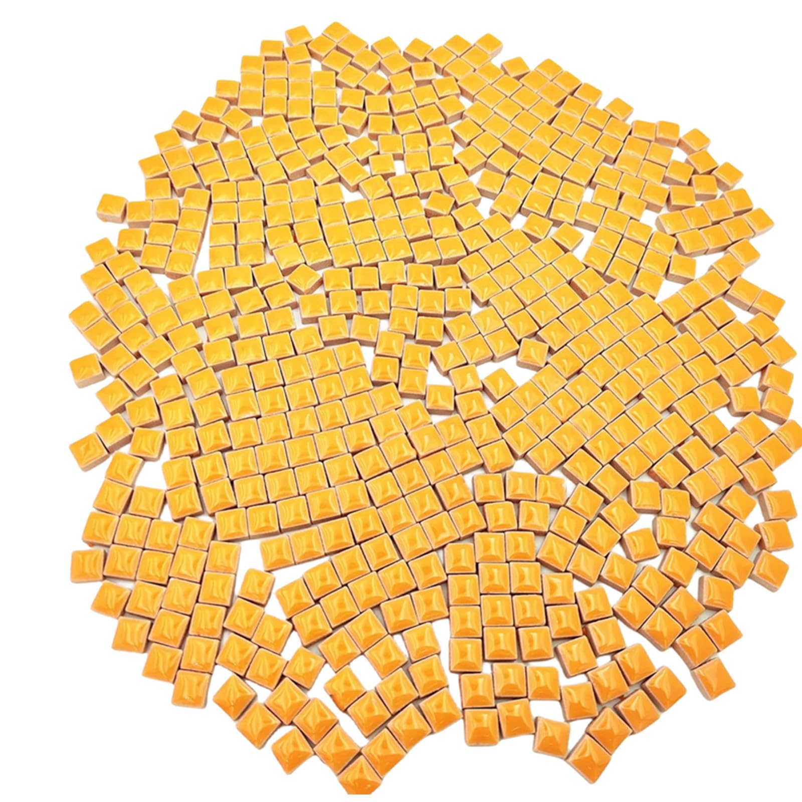 500g Square Ceramic Mosaic Tiles, 500PCS 1 * 1CM Handmade Making Creative Micro Mosaic Pieces for Lovers DIY Mosaic Projects and Home Decorations (Orange)