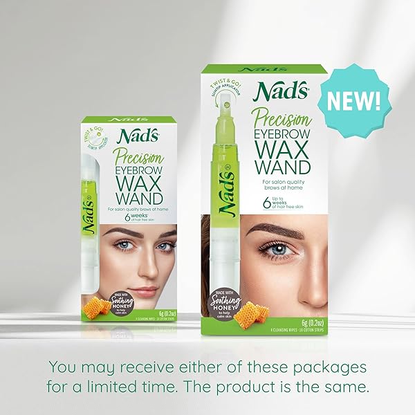NAD’S EYEBROW SHAPER WAX KIT EYEBROW FACIAL HAIR REMOVAL DELICATE AREAS COTTON STRIPS, CLEANSING WIPES, 0.2 OUNCE (PACK OF 1)