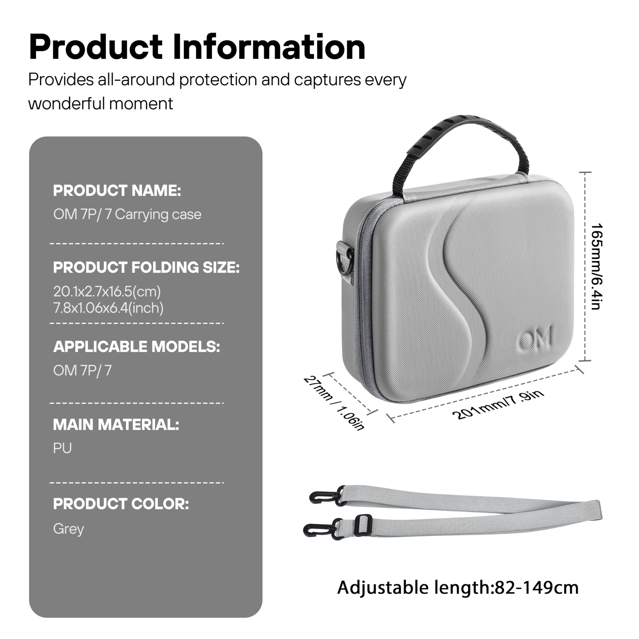 STARTRC PHOTO Osmo Mobile 7P Case,Portable PU Shoulder Bag for Dji OM 7 Pro/7 OM8 Gimbal Stabilizer Travel Case for DJI Osmo Mobile 7/7P Accessories