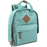 Madison & Dakota Canvas Mini Backpack for Everyday & Day Pack Rucksack in Solid Color Blocks, Green, Unisex