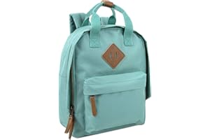 Madison & Dakota Canvas Mini Backpack for Everyday & Day Pack Rucksack in Solid Color Blocks, Green, Unisex