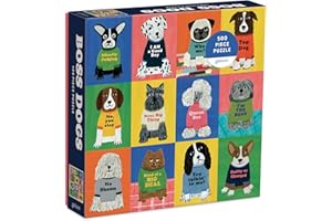 Galison Boss Dogs 500 Piece Family Puzzle from Galison - Featuring Bright and Colorful Illustrations, Perfect for The Whole Family to Enjoy Together, 20" x 20", Unique Gift Idea