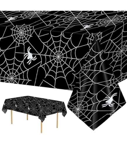 Lot De 97 Pièces Vaisselle Jetable Halloween – 24 Assiettes, Serviettes, Gobelets + Nappe Toile D'araignée – Décoration De Fête Thème Maison Fantôme