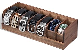 PERCAO Belt Organizer, 7 Compartment Belt Holder Belt Hanger Closet and Belt Organizer for Drawer,Belt Rack, Belt Storage Org