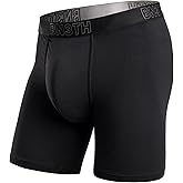 BN3TH Men's Pro Flex Boxer Briefs, 3D Pouch, Breathable Mesh Recycled Polyester, Chafe-Free, No-Roll Waistband, Everyday Anti Odor Sports Underwear, Moisture-Wicking, 6.5" Inseam - Black - Large