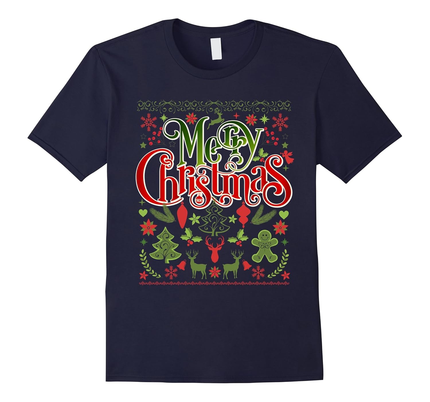 Merry Christmas Cheerful Xmas T-Shirt-ANZ