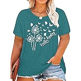 Plus Size Top Dandelion Shirt Women Inspirational Graphic Tee Spread Kindness Tshirt Women's Flower Tops