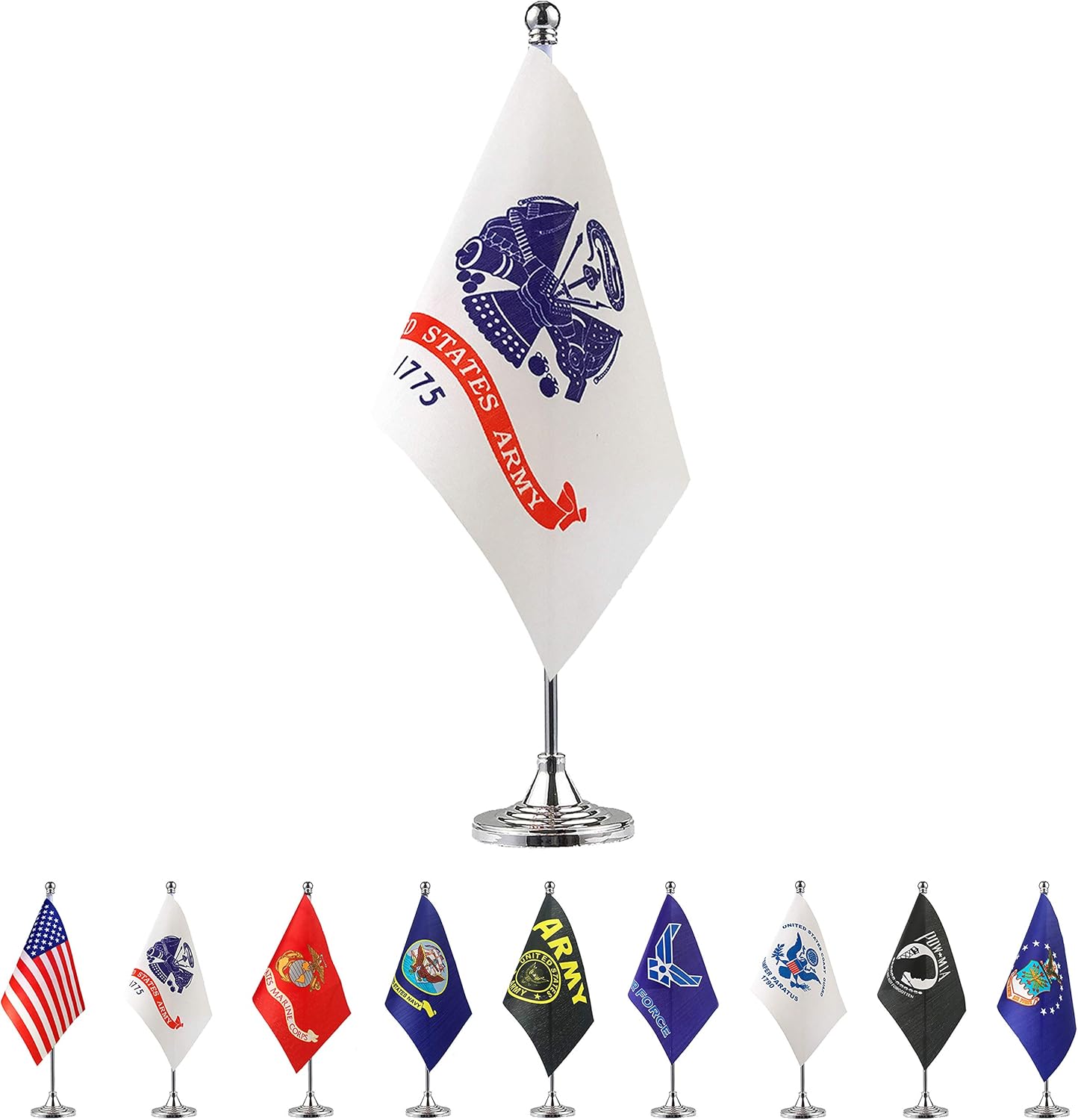 TSMD US Army Desk Flag Small Mini United States Military Table Flags with Stand Base,Decorations Supplies for Army Party Events Celebration