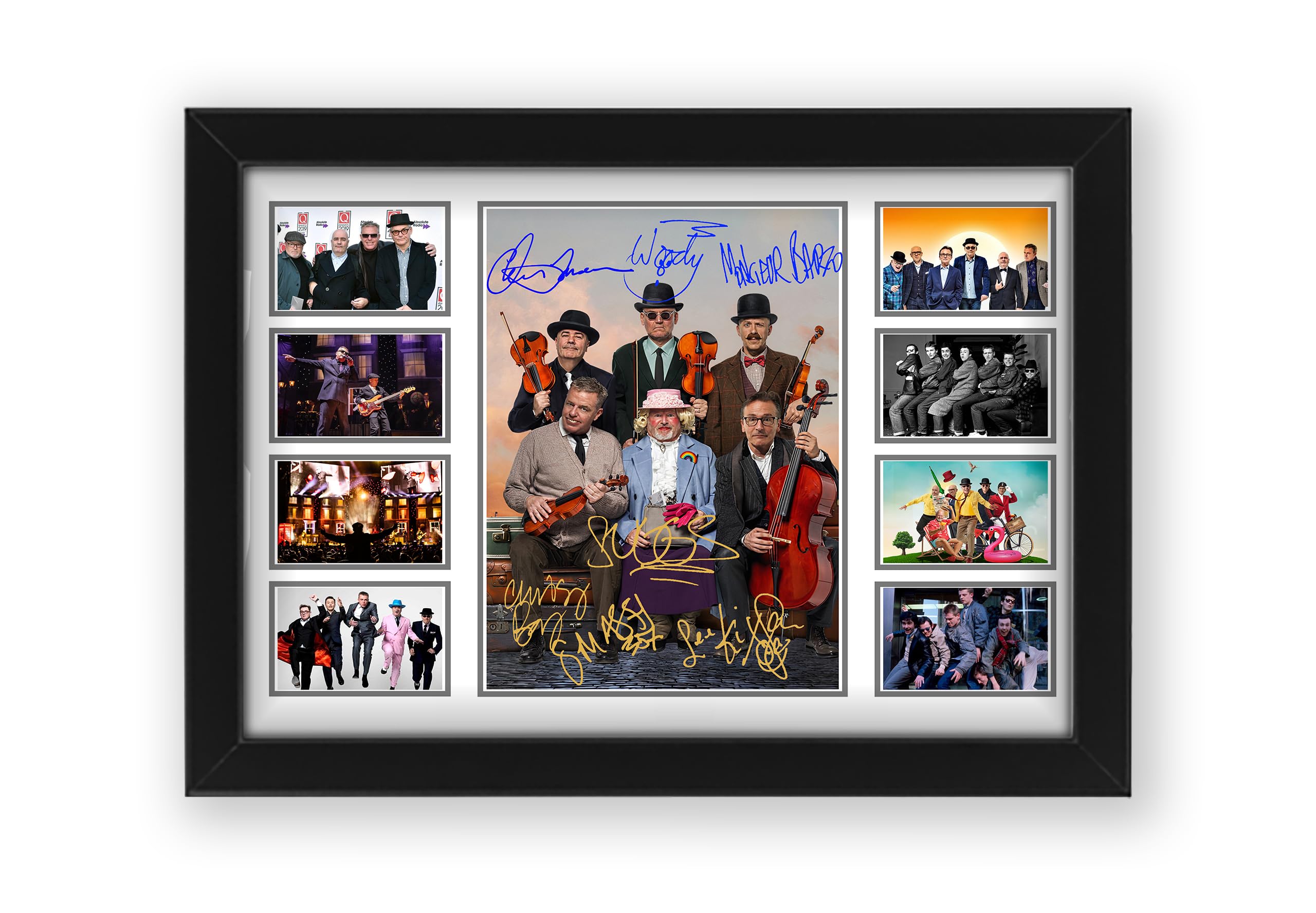 AllStarMedia Madness Pop Band Autograph Music Collage Print Signed Poster Print - Limited Edition Autograph Fan Gift – Collectible Memorabilia Merchandise (Framed A4 (30x21cm))
