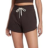 CRZ YOGA Cloud Jersey Dolphin Sweat Shorts for Women 3" - High Waisted for Casual Athletic Lounge with Pockets