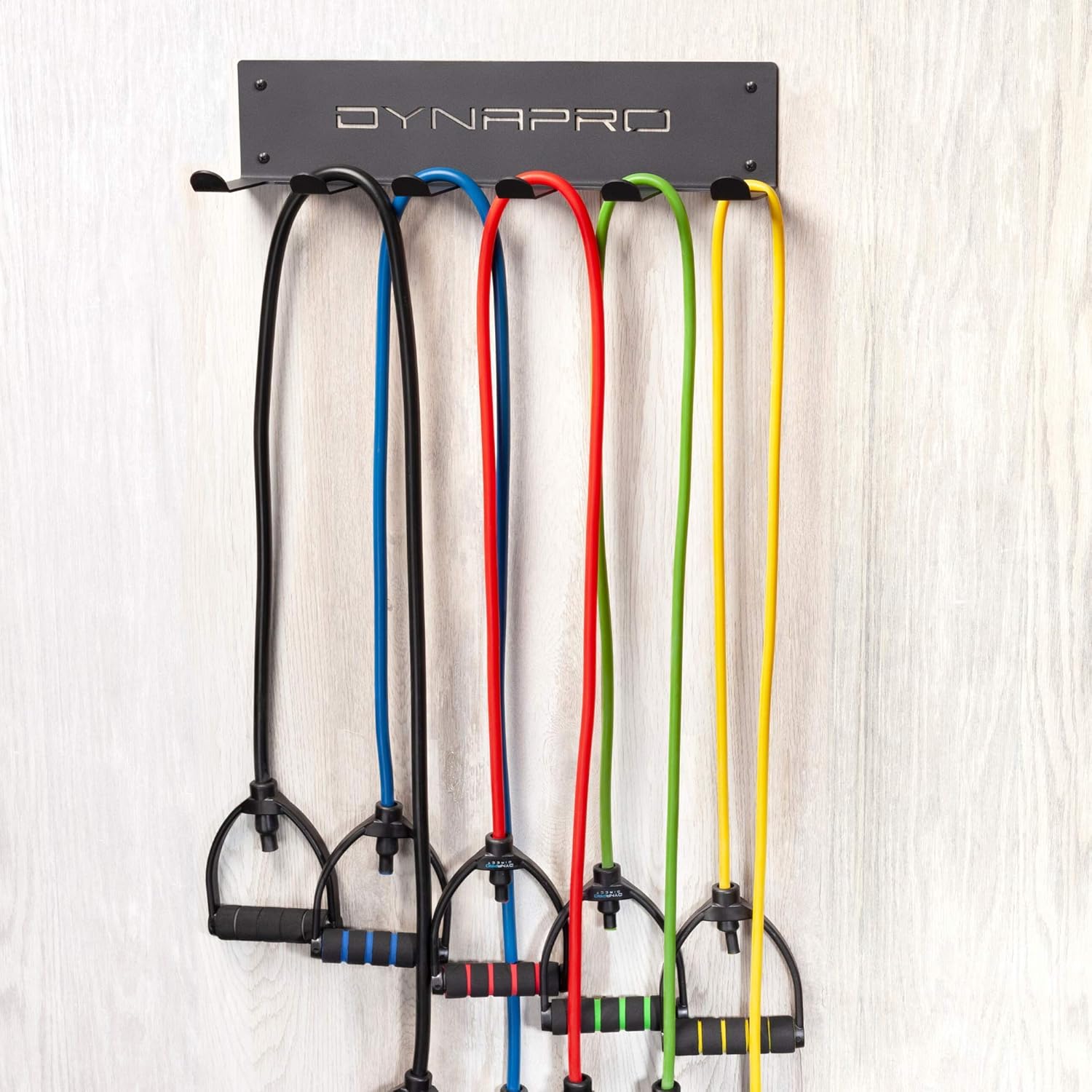 DYNAPRO Resistance Bands Workout Equipment with Easy Grip D Handle, Adjustable Length, and 5 Tension Levels : Sports & Outdoors