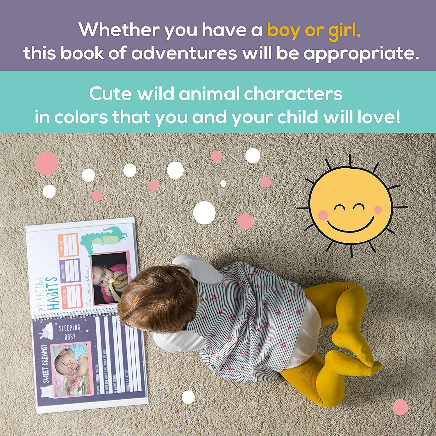 Itty Bitty Gifts Cute Baby Memory Book Scrapbook - Milestone, Keepsake Photo Album for Infant Girls & Boys - Journal for the First Five Years - Perfect Shower Present for Expecting Mother, New Parents : Baby