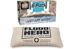 GOSPORTS OUTDOORS Flood Hero 2 x 1 ft Water Activated Sandbags - 6 Pack Flood Bag Barriers