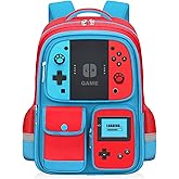 TILYTADLY School Backpack for Boys - Gamer Boys Backpack for Kids Children Elementary Middle School - Students Bag for Ages 6-18,17″ Video Game Bookbag Travel Back Pack