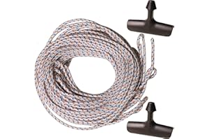 FJSADOBO 60 FT High Strength Recoil Starter Pulls + Rope Cord, for Most Chainsaws Splitters Lawn Mowers (3.5mm)