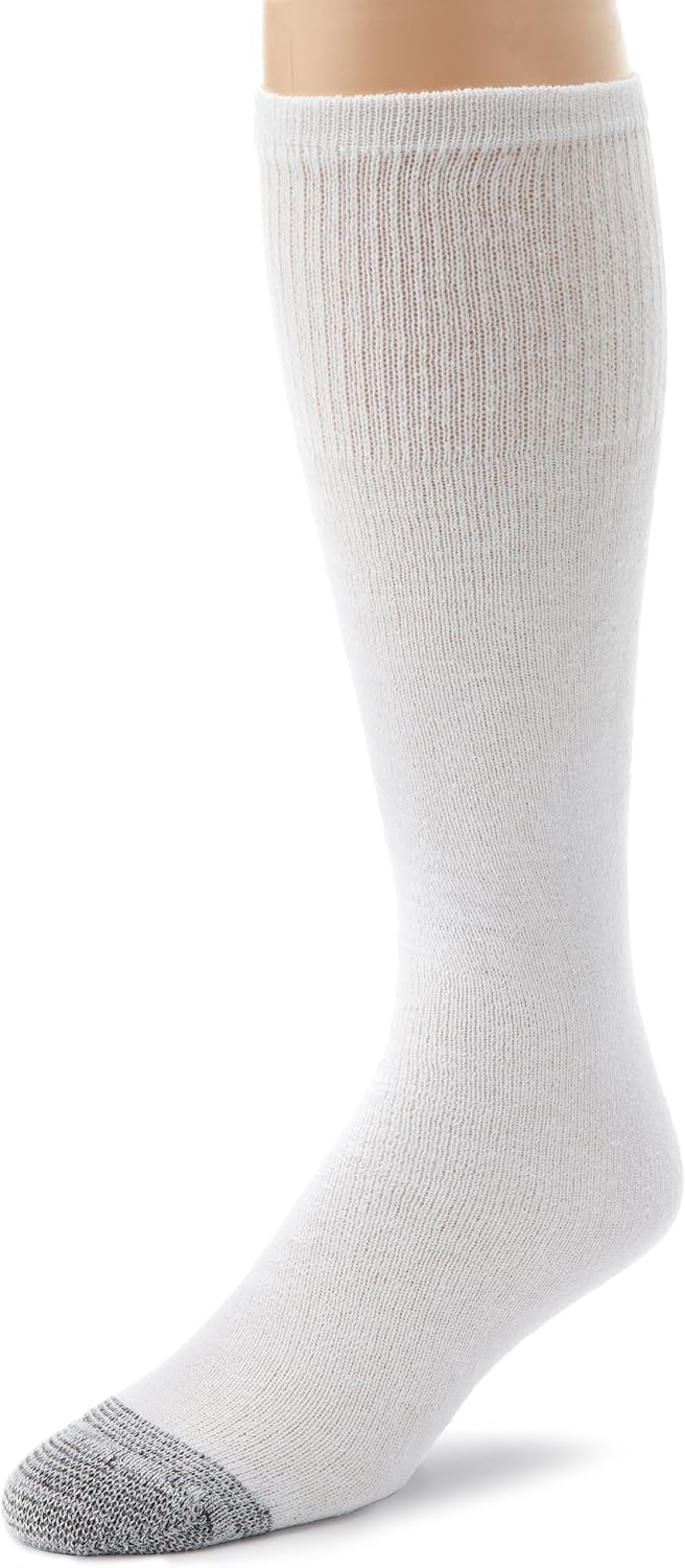 Fruit Of The Loom Men's 6 Pack Over The Calf Tube Socks, White, Shoe: 6