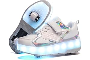 HHSTS Kids Shoes - New Upgraded with Wheels LED Light Color Shoes Shiny Roller Skates Skate Shoes Simple Kids Gifts Boys Girls The Best Gift for Party Birthday Christmas Day