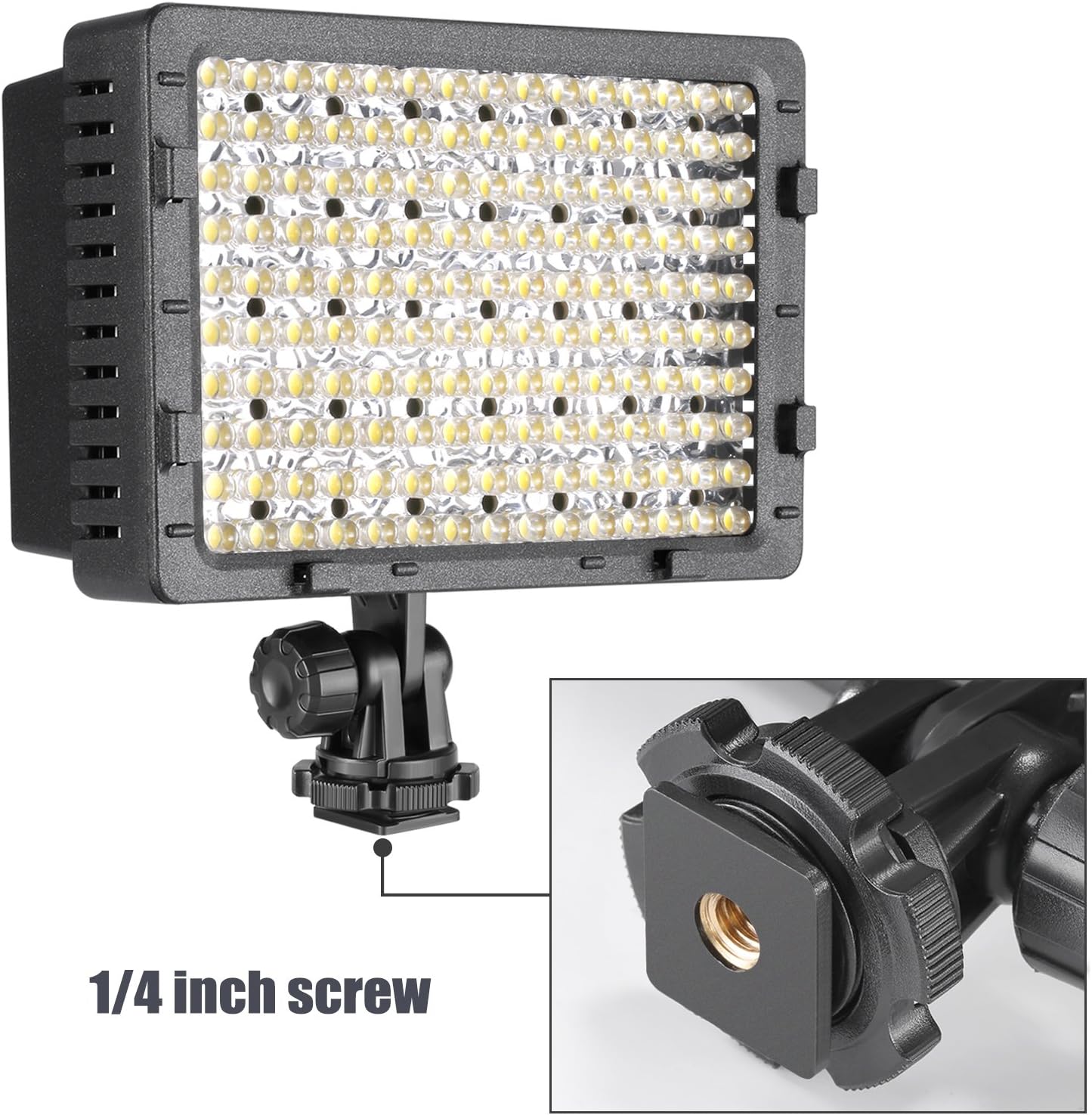 NEEWER 160 LED CN-160 Dimmable Ultra High Power Panel Digital Camera / Camcorder Video Light, LED Light for Canon, Nikon, Pentax, Panasonic, SONY, Samsung and Olympus Digital SLR Cameras : On Camera Video Lights : Camera & Photo
