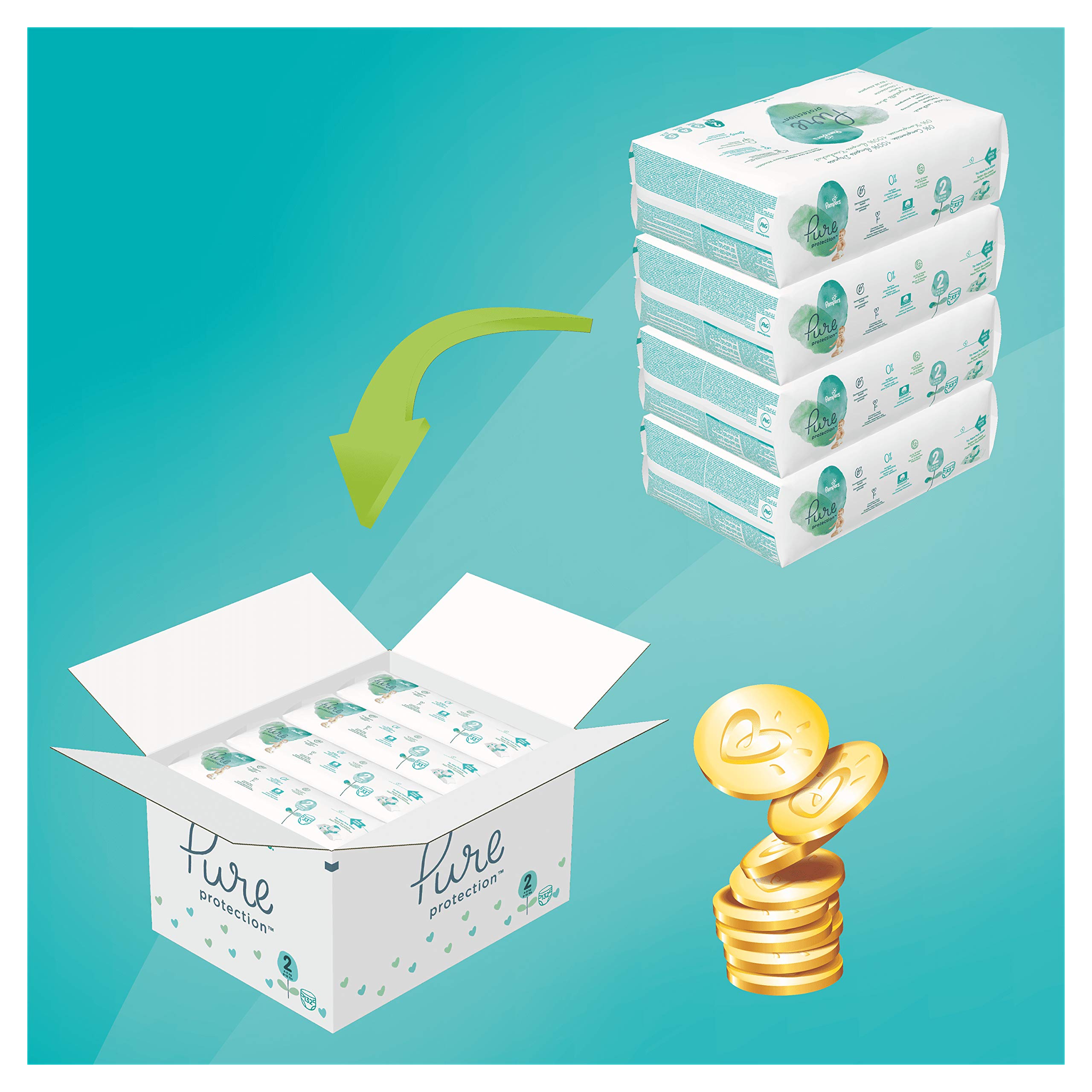 pampers pure nappies size 2