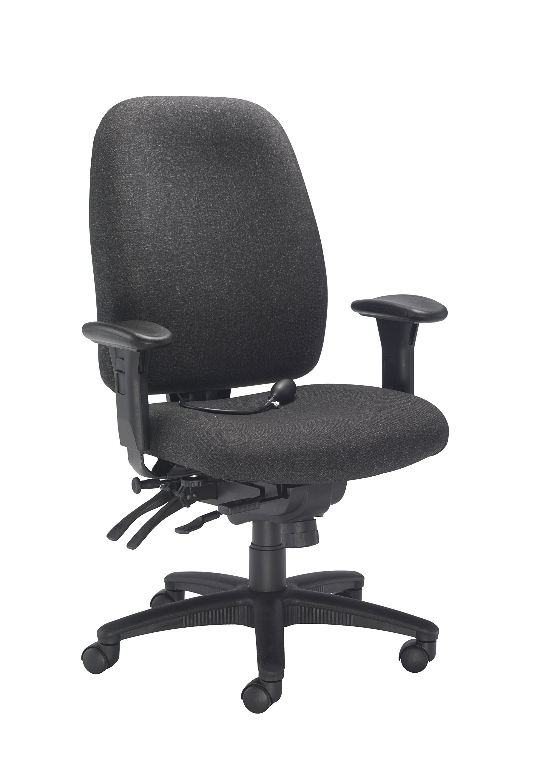 Office Hippo Heavy Duty Ergonomic Office Chair with Back Support, Desk Chair, Back, Seat & Forward Tilt Controls, Lumbar Support Office Chair, Computer Chair Helps Alleviate Back Pain - Charcoal
