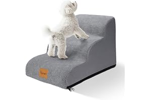 Topmart Dog Stairs for Small Dogs, 3-Step, 15.7”H, Dog Steps for Beds Couches with All-Round Waterproof Cover, Non-Slip Sturdy Dog Ramp for Old Cats, Injured Pets
