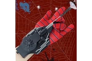 Lumhew Spider Web Shooters, Web Launcher with Gloves, Realistic Web-Slinging Action Safe and Fun Superhero Toy for Men and Kids - Black