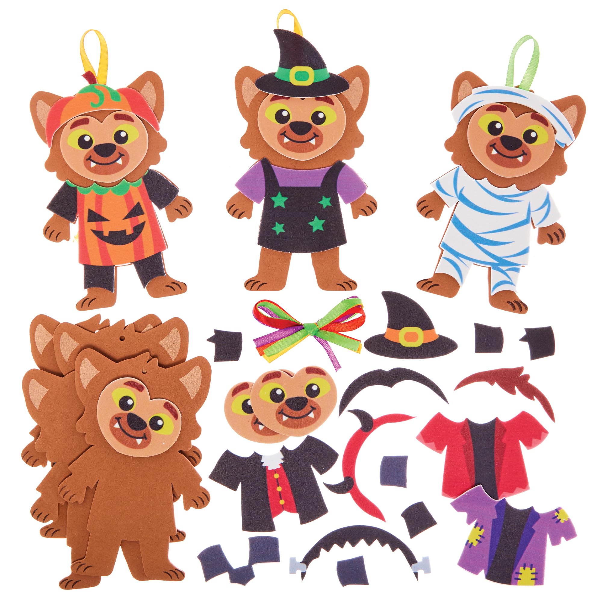 Baker Ross FX628 Werewolf Decoration Kits - Pack of 8, Halloween Decoration Craft Kits for Kids