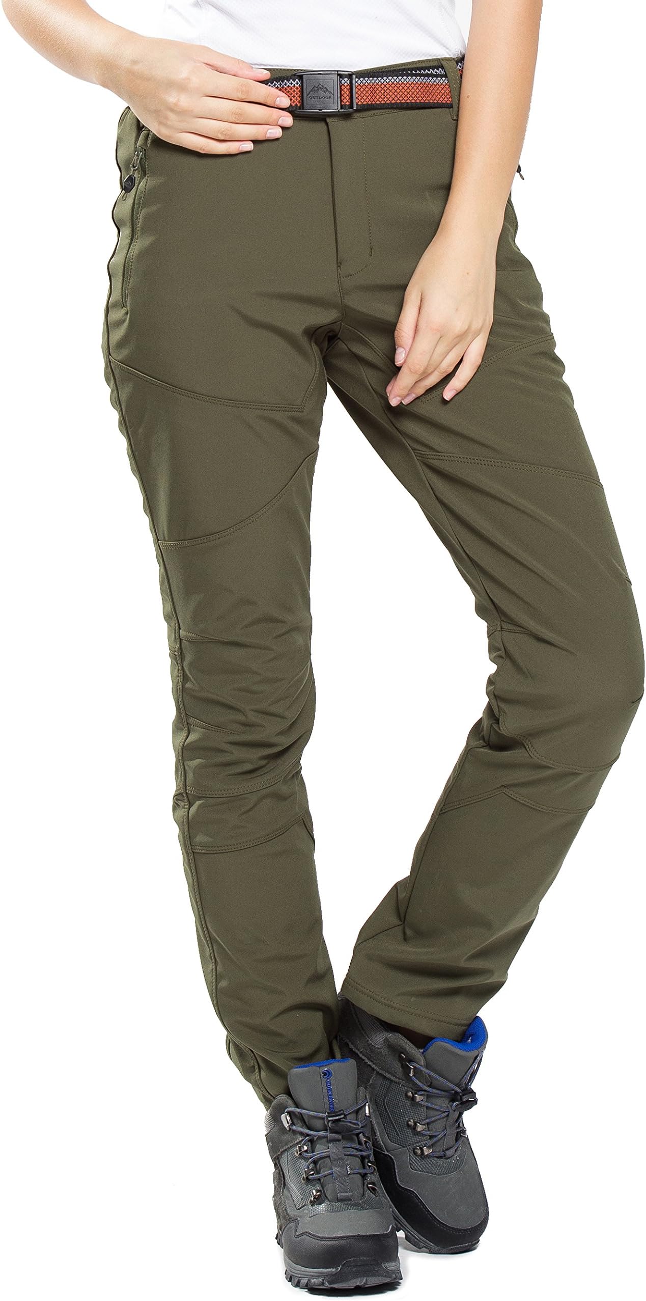 Womens Softshell Trousers Fleece Lined Waterproof Walking Trousers Winter Outdoor Hiking Climbing Pants