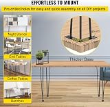 VEVOR 30" Black Hairpin Table Legs Set of 4 Heavy Duty Steel Desk Legs 220lbs view 6