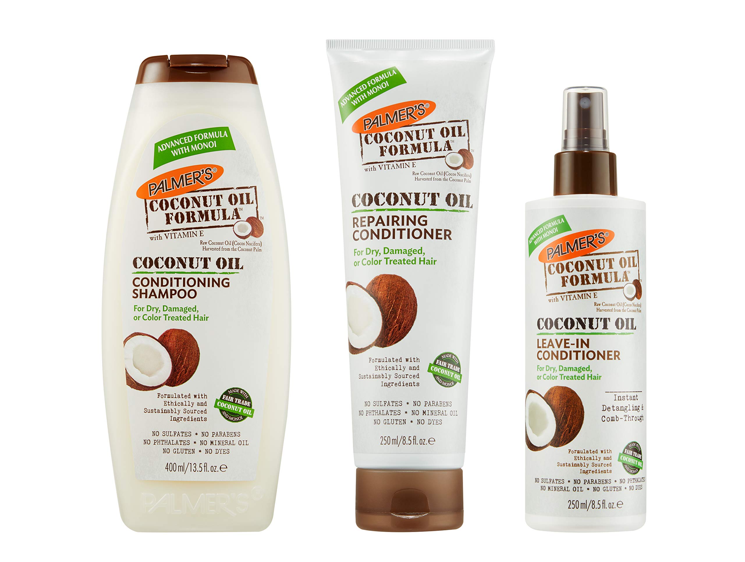 Palmer's Coconut Oil Hair Care Set | Conditioning Shampoo | Repairing Conditioner | Leave-In Conditioner