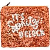IT'S SPRITZ O'CLOCK Beaded Pouch Purse, Orange Small Purse, Birthday Gifts, Gift Card Pouch, Bachelorette Gift, Small Wallet