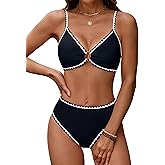 Blooming Jelly Womens Bikini Sets Color Block Two Piece Swimsuit O Ring Stitched Bathing Suit 2026