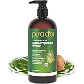 PURA D'OR 24 Oz ORGANIC Vegetable Glycerin - Derived From Coconut - Clear & Odorless - 100% Pure Premium Grade, Non-GMO, Kosher, Vegan, Cold Pressed, For Hair & Body - DIY Skin Care Base