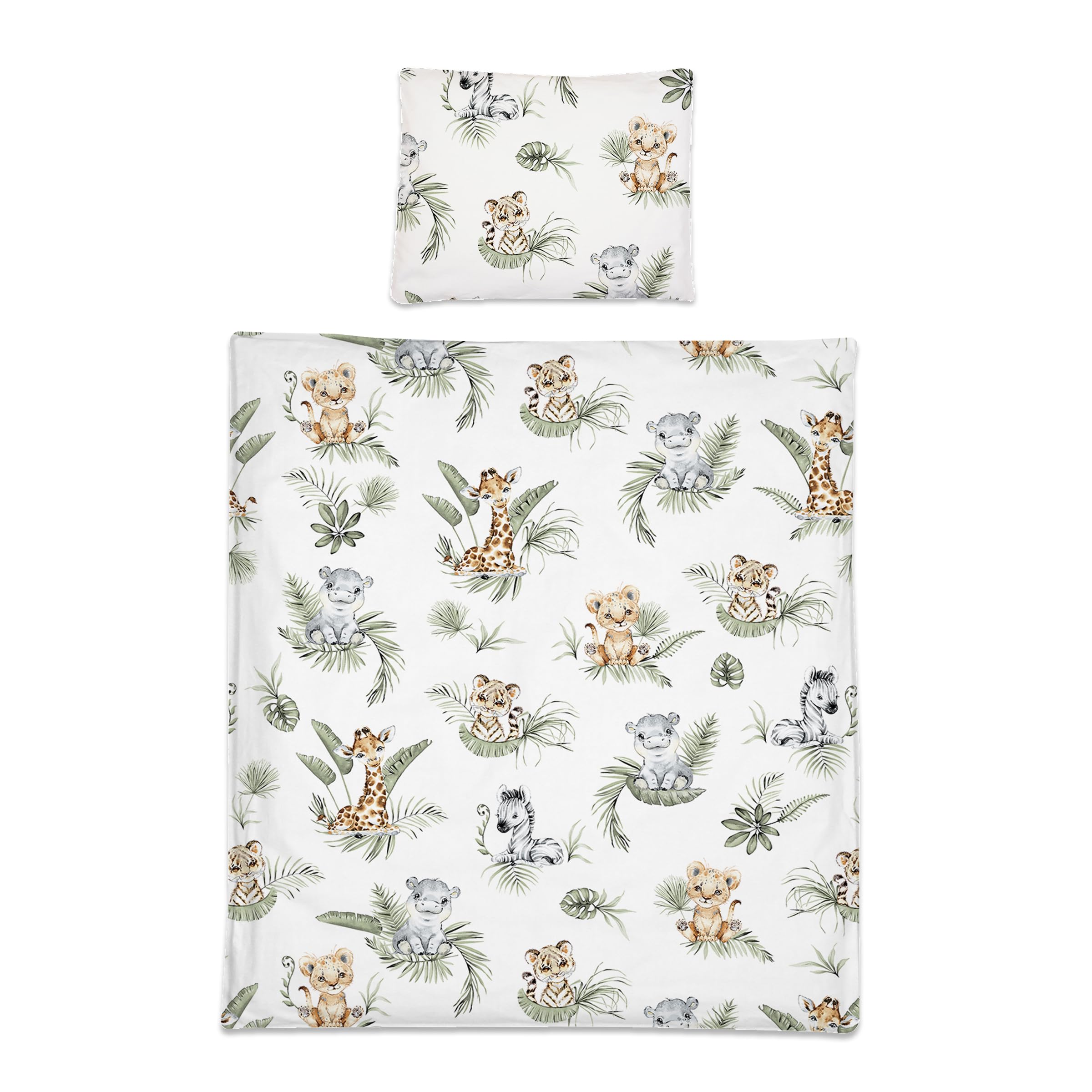 Baby Comfort 2 Piece Baby Kids Bedding Set 80x70 cm Duvet Cover & Pillowcase 12M+ (Safari) — image 1