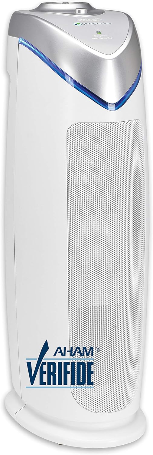 Germ Guardian True HEPA Filter Air Purifier with UV Light Sanitizer, Eliminates Germs, Filters Allergies, Pollen, Smoke, Dust, Pet Dander, Mold, Odors, Quiet 22in 4-in-1 Air Purifier for Home AC4825W