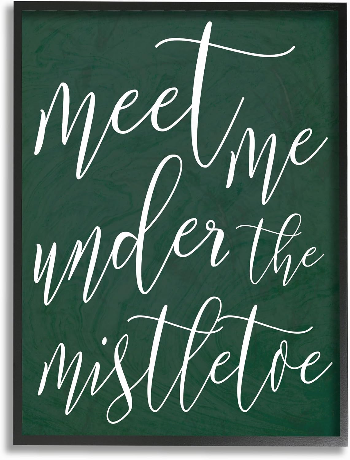 Paintings - Stupell Industries Meet Me Under The Mistletoe Christmas Black Framed Wall Art, 11 x 14, Multi-Color