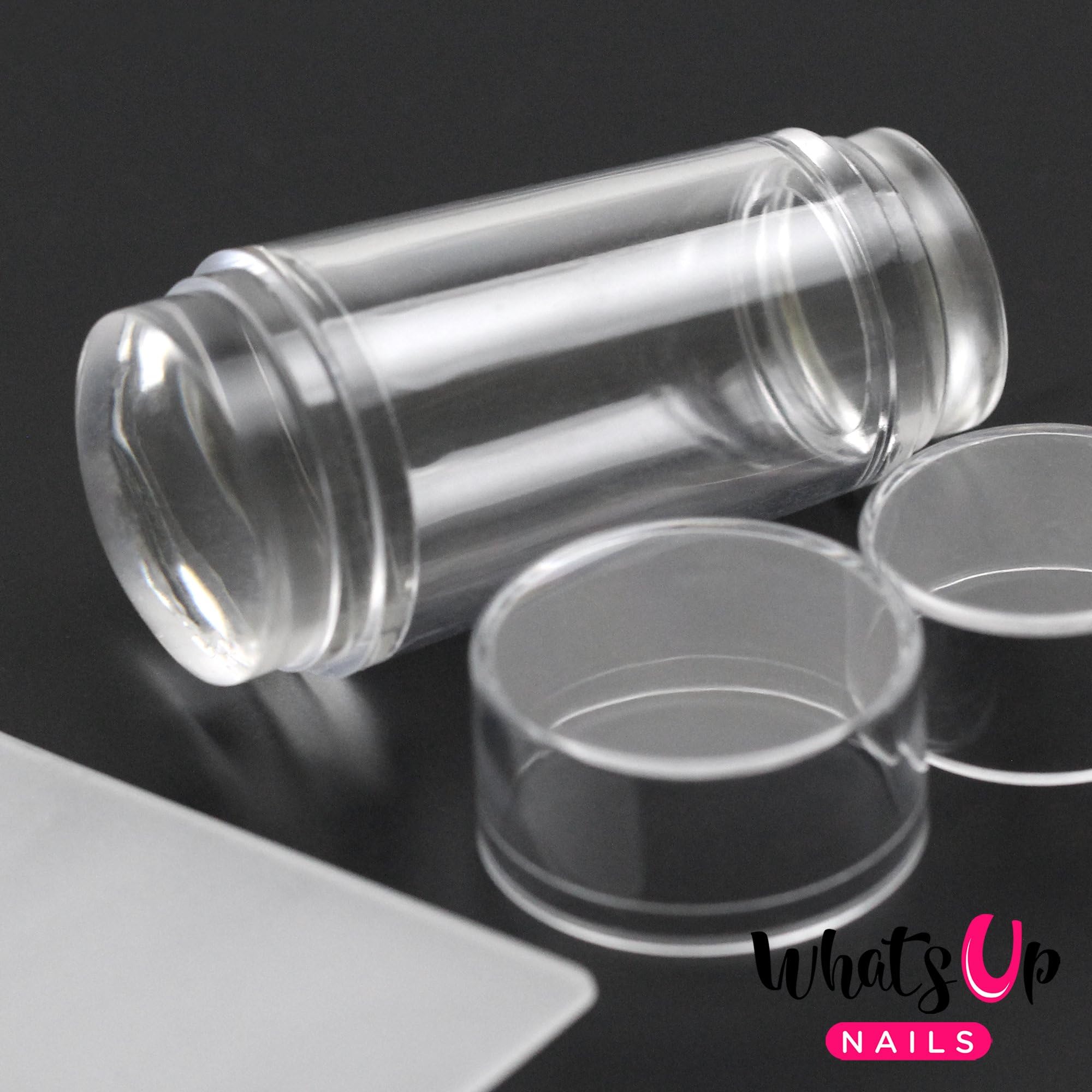 Whats Up Nails - Medium Double Sided Clear Stamper & Scraper for Stamped Nail Art Design