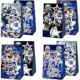 Bovulo 12pcs Cowboys Party Favor Gift Bags Goodie Bags, Football Party Supplies for Kids Birthday Decorations