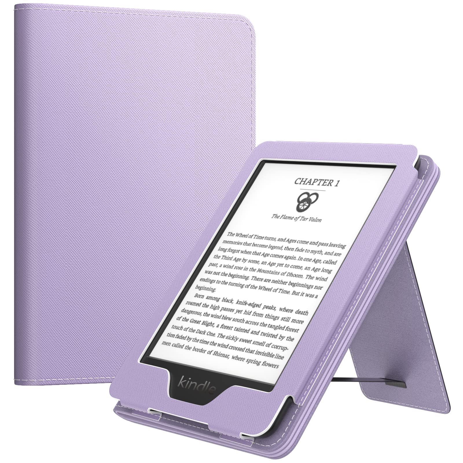 MoKo Case for All-New 6" Kindle(11th Generation, 2024/2022 Release)/(10th/8th Gen, 2019/2016), Ultra Lightweight PU Shell Cover with Auto Wake/Sleep for Kindle 2024, Taro Purple
