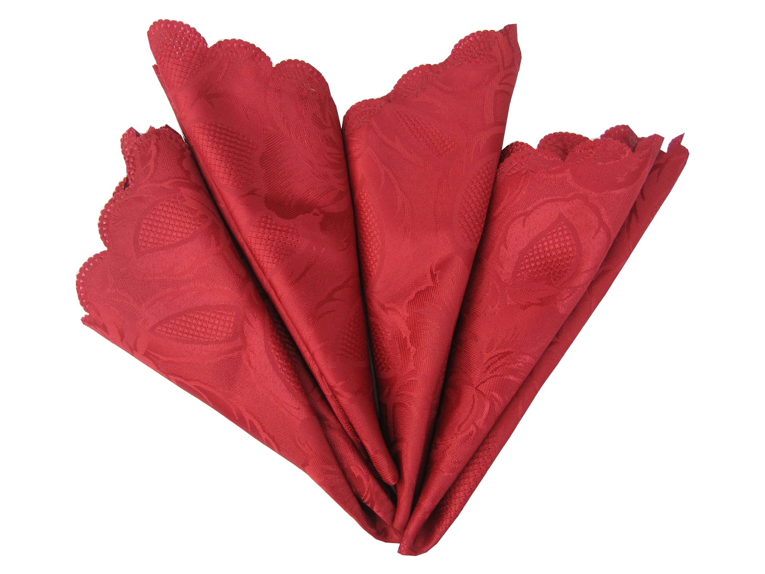 Emma Barclay Damask Rose - Jacquard Napkins in Wine - 17x17 (43x43cm)