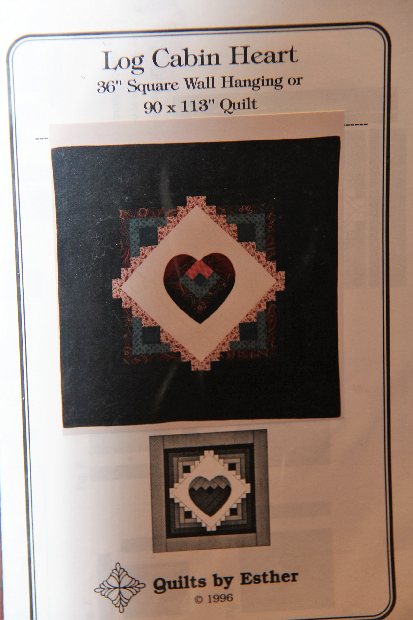 Log Cabin Heart Quilt Pattern 36 Square Wall Hanging Or 90 X