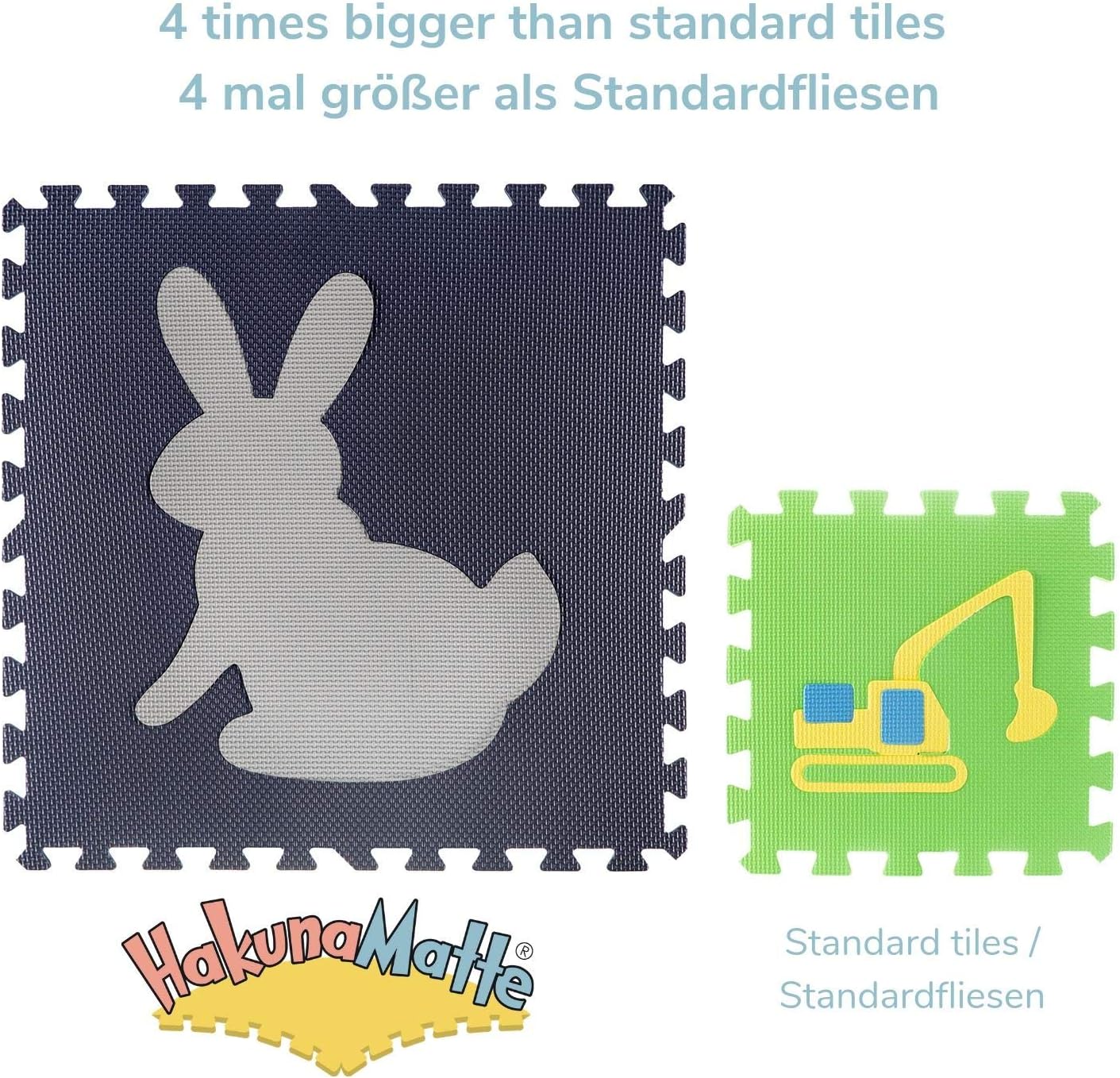 Hakuna Matte Large Baby Play Mat 6ft x 6 ft – 9 Interlocking Floor Tiles with Edges – 20% Thicker Foam Play Mat for Crawling, Playing & Yoga – Playmat is CPC Certified, Odourless, Non-Toxic: Toys & Games