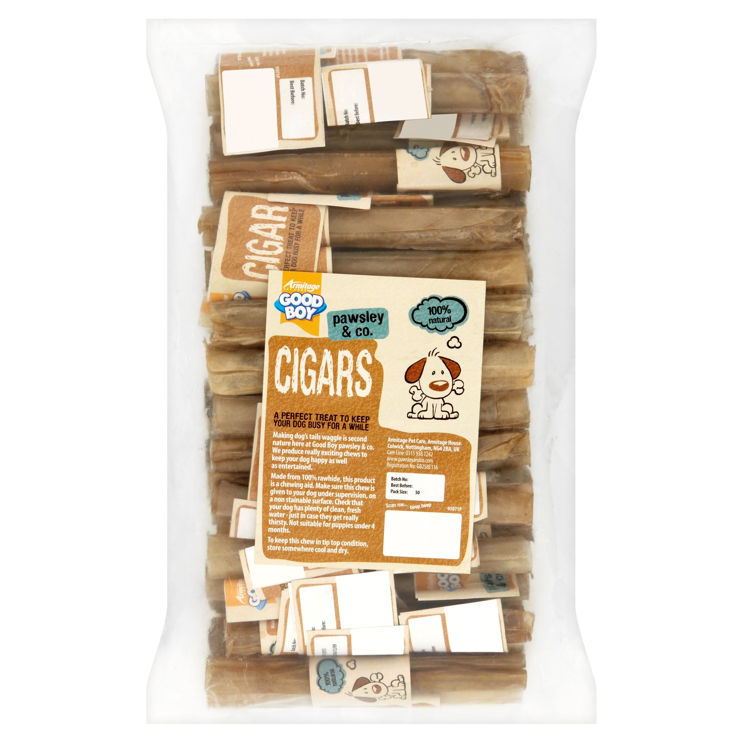 Good Boy Cigars, 50 Dog Chews 125mm x 15mm, 1.2kg