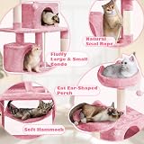 Yaheetech 158cm Multi-Level Cat Tree Tower Pink with Scratching Posts Condos view 4