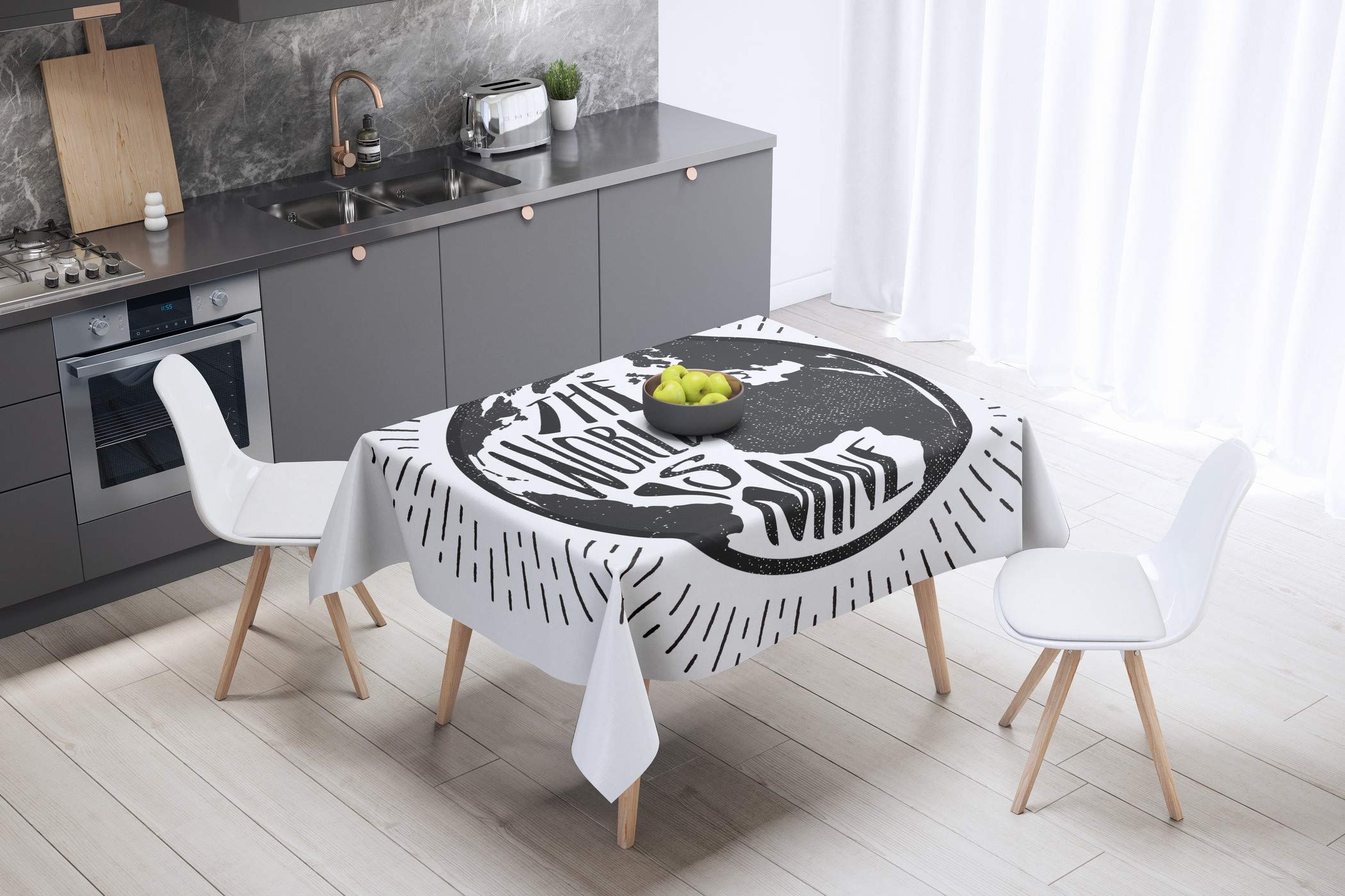 Bonamaison Kitchen Decoration, Tablecloth, 140cm x 140cm - Designed and Manufactured in Turkey