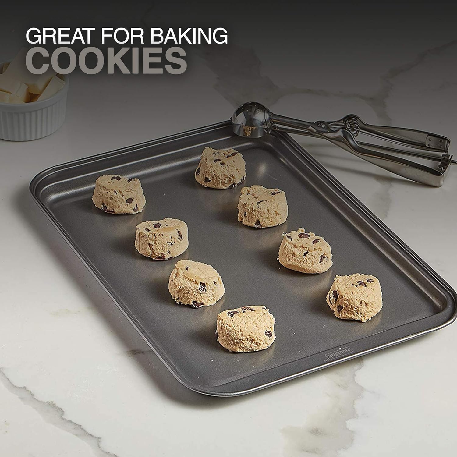 husMait 10x14 inch Non-Stick Baking Sheet - Superior Long-Lasting Cookie Pan: Kitchen & Dining