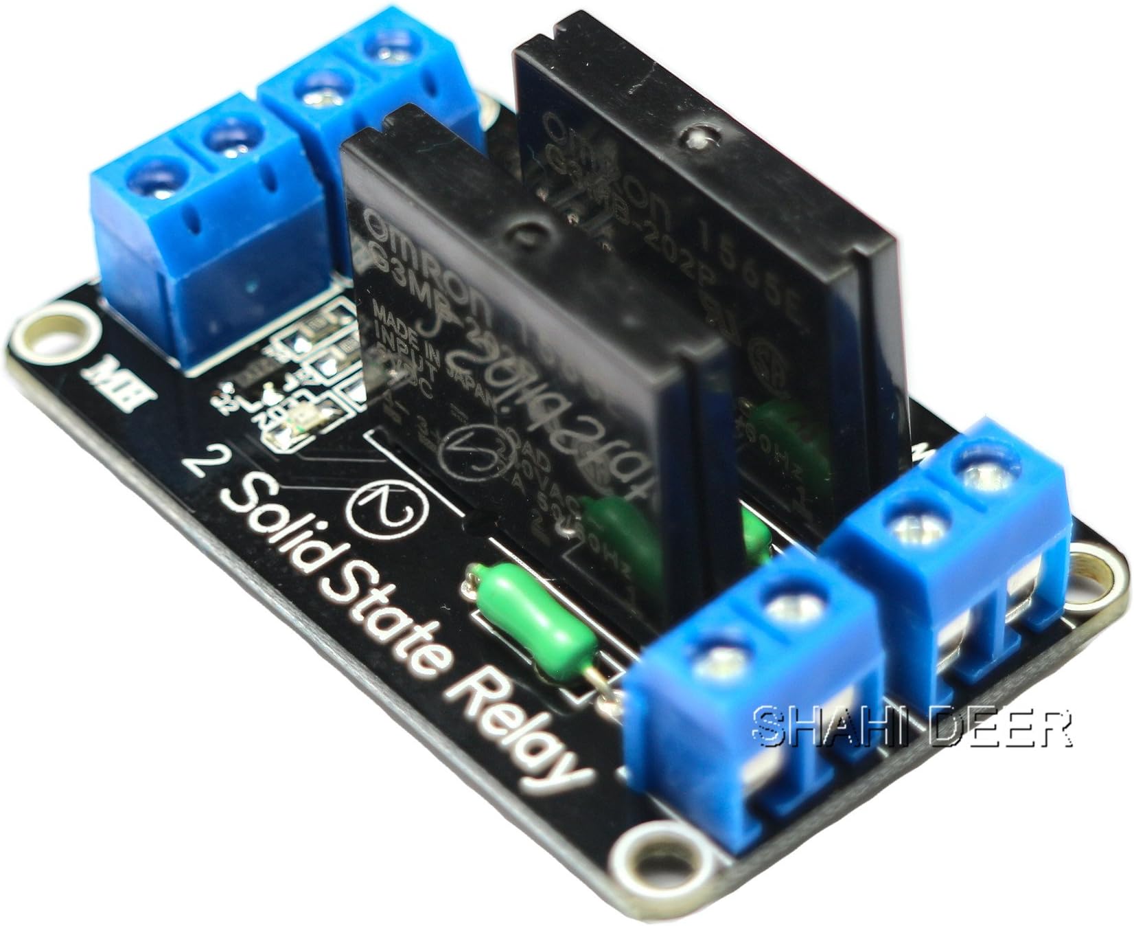 SHAHIDEER 2 Channel SSR Solid State Relay Board Power Switch 5V for Arduino UNO Raspberry Pi ARM DIY PIC